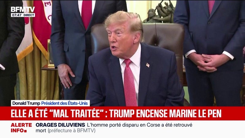 Donald Trump estime que Marine Le Pen a été « maltraitée » par la ...